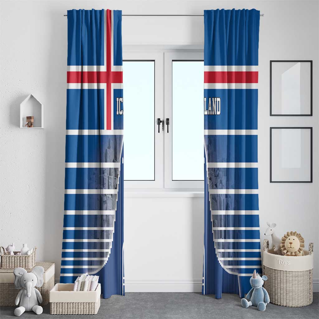 Iceland Hallgrimskirkja Church Window Curtain Icelandic Flag Design - Wonder Print Shop