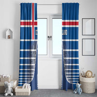 Iceland Hallgrimskirkja Church Window Curtain Icelandic Flag Design - Wonder Print Shop