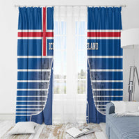 Iceland Hallgrimskirkja Church Window Curtain Icelandic Flag Design - Wonder Print Shop