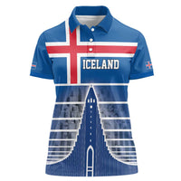Iceland Hallgrimskirkja Church Women Polo Shirt Icelandic Flag Design - Wonder Print Shop