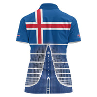 Iceland Hallgrimskirkja Church Women Polo Shirt Icelandic Flag Design - Wonder Print Shop
