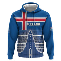 Iceland Hallgrimskirkja Church Zip Hoodie Icelandic Flag Design - Wonder Print Shop