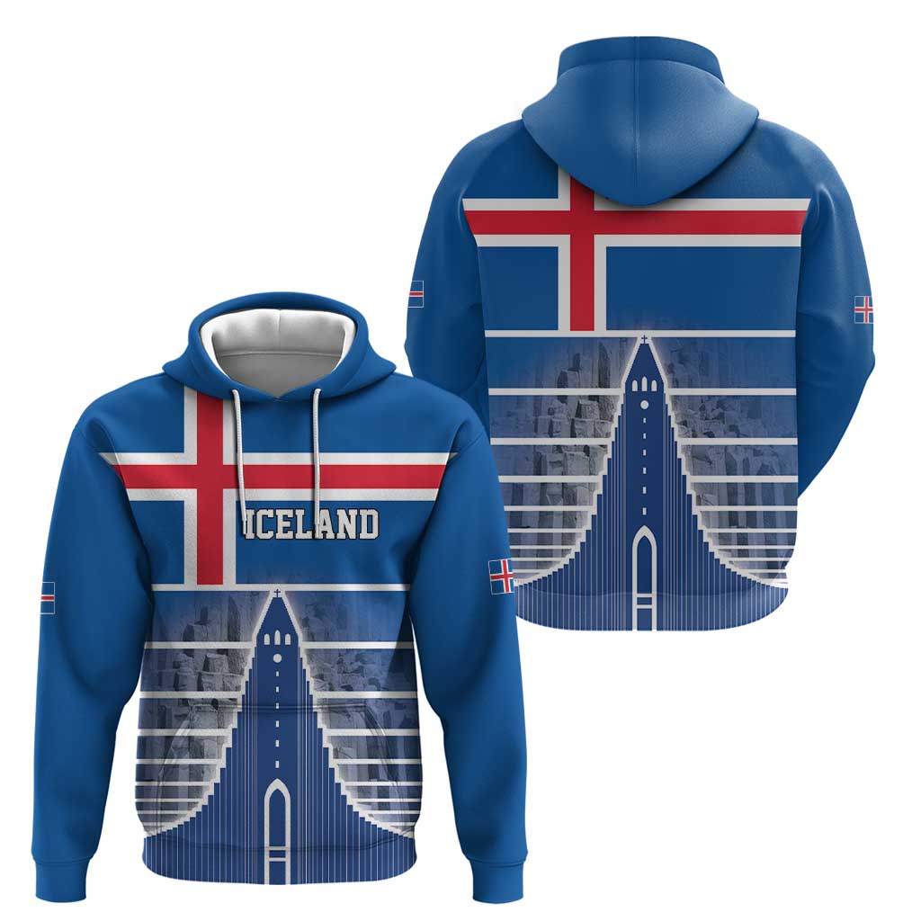 Iceland Hallgrimskirkja Church Zip Hoodie Icelandic Flag Design - Wonder Print Shop