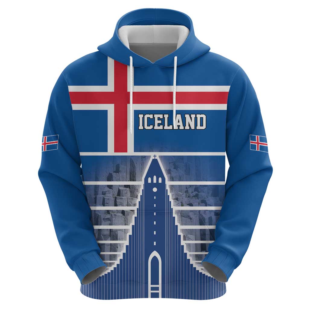 Iceland Hallgrimskirkja Church Zip Hoodie Icelandic Flag Design - Wonder Print Shop