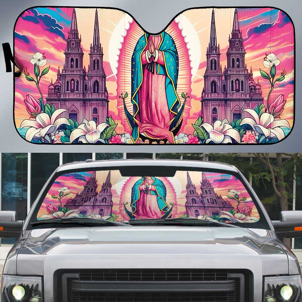 Our Lady of Guadalupe Auto Sun Shade Virgin Mary of Mexico - Wonder Print Shop