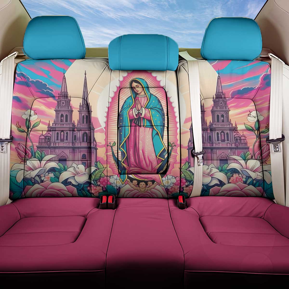 Our Lady of Guadalupe Back Car Seat Cover Virgin Mary of Mexico - Wonder Print Shop