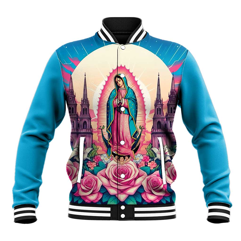 Our Lady of Guadalupe Baseball Jacket Virgin Mary of Mexico - Wonder Print Shop