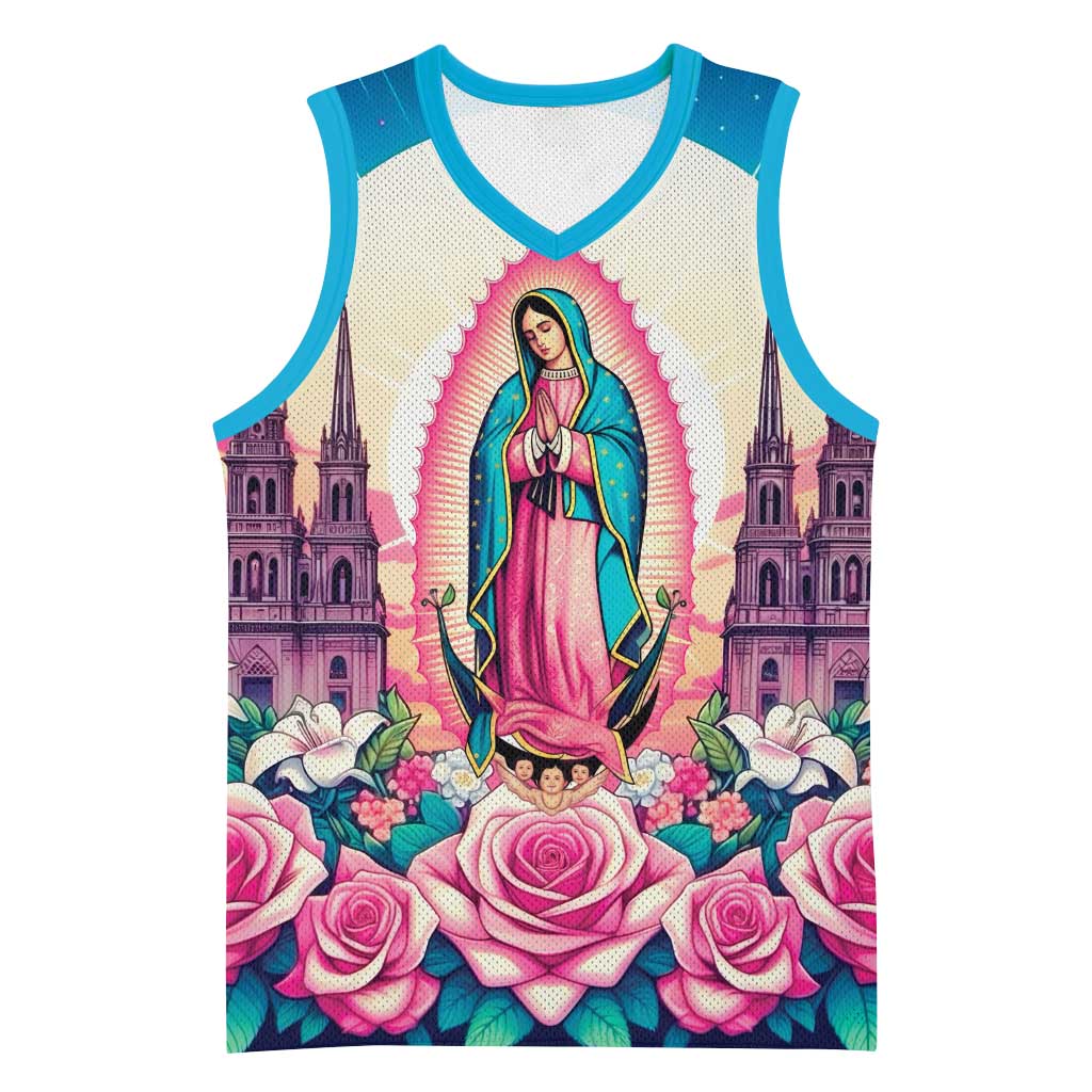 Our Lady of Guadalupe Basketball Jersey Virgin Mary of Mexico - Wonder Print Shop