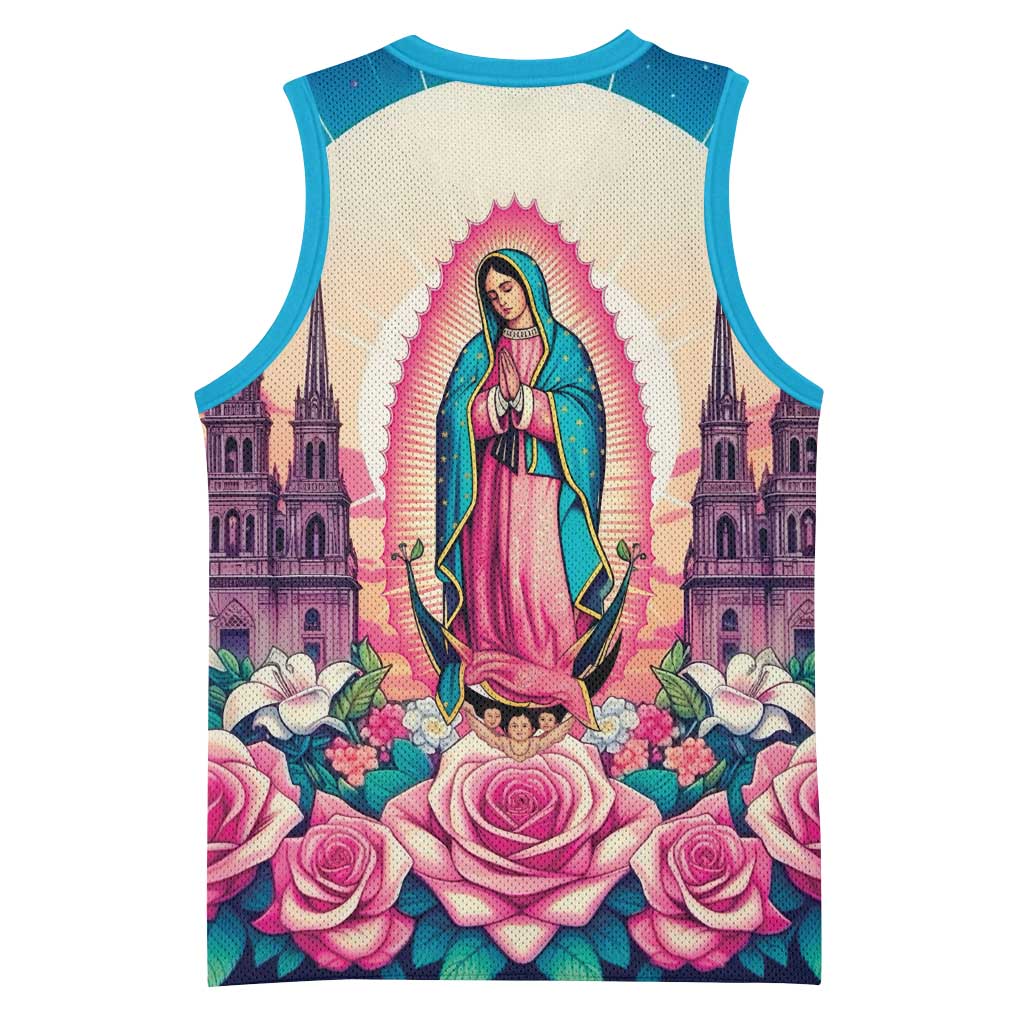 Our Lady of Guadalupe Basketball Jersey Virgin Mary of Mexico - Wonder Print Shop