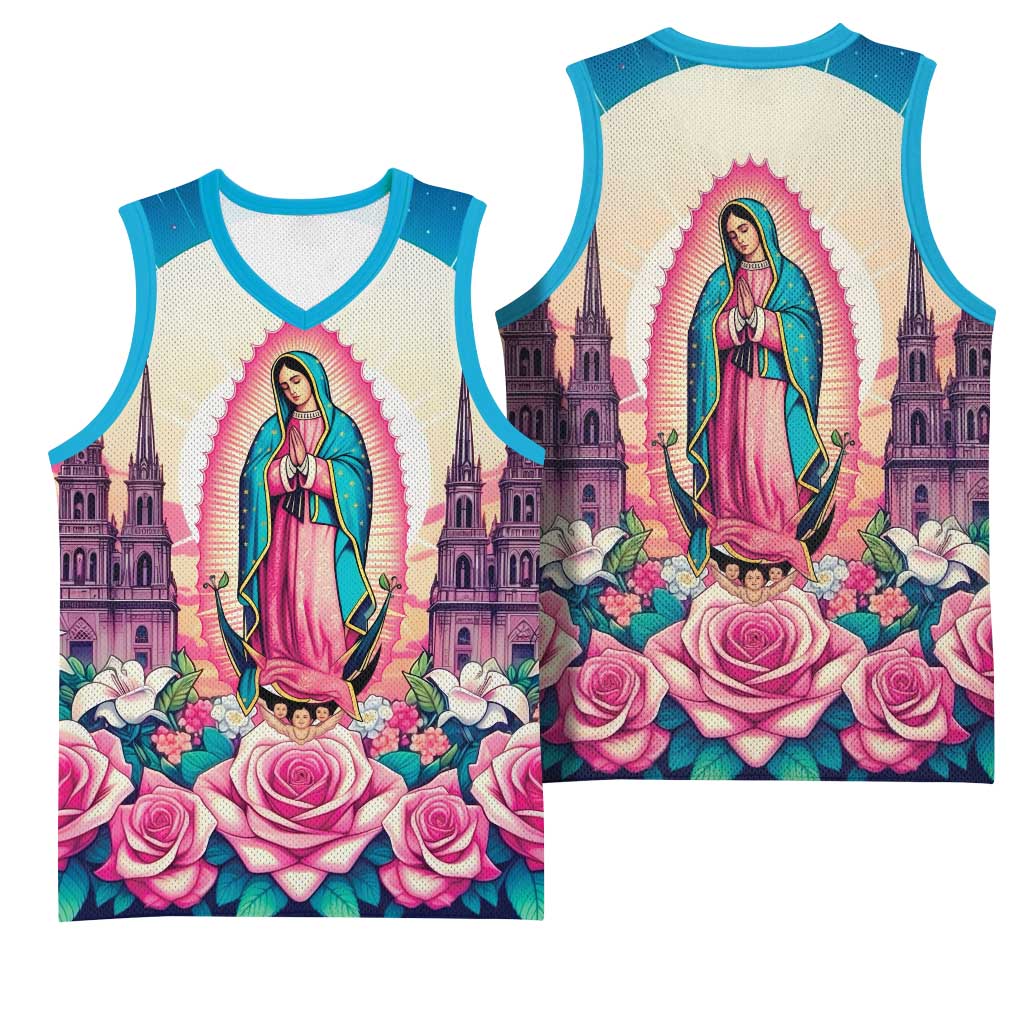 Our Lady of Guadalupe Basketball Jersey Virgin Mary of Mexico - Wonder Print Shop