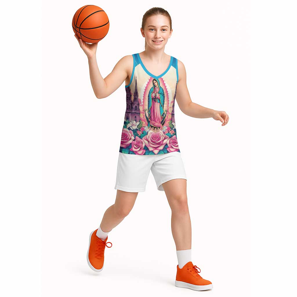Our Lady of Guadalupe Basketball Jersey Virgin Mary of Mexico - Wonder Print Shop