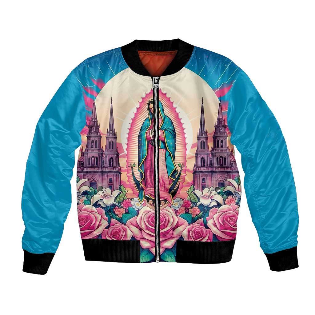 Our Lady of Guadalupe Bomber Jacket Virgin Mary of Mexico - Wonder Print Shop