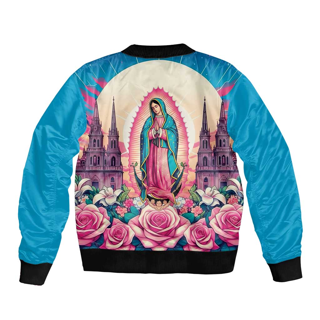 Our Lady of Guadalupe Bomber Jacket Virgin Mary of Mexico - Wonder Print Shop
