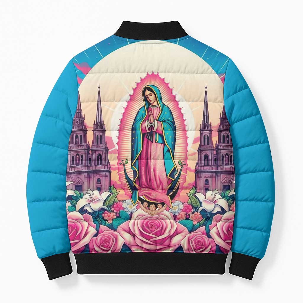 Our Lady of Guadalupe Bomber Puffer Jacket Virgin Mary of Mexico - Wonder Print Shop