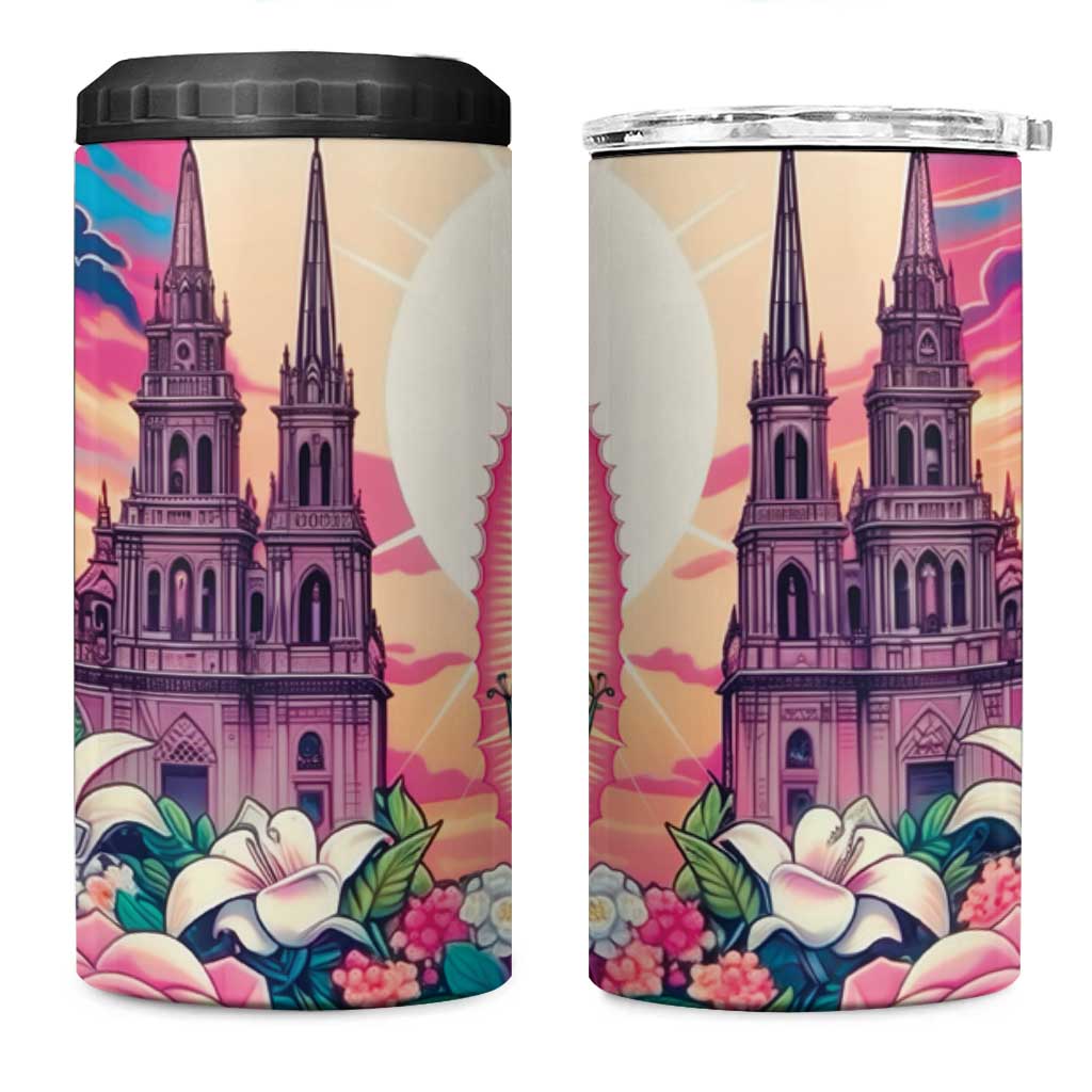 Our Lady of Guadalupe 4 in 1 Can Cooler Tumbler Virgin Mary of Mexico - Wonder Print Shop