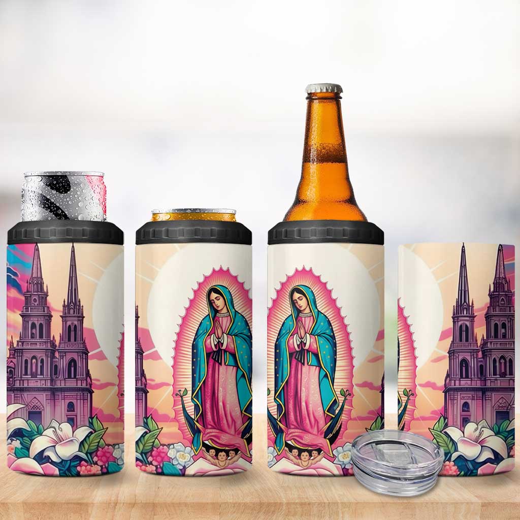 Our Lady of Guadalupe 4 in 1 Can Cooler Tumbler Virgin Mary of Mexico - Wonder Print Shop