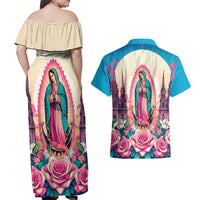 Our Lady of Guadalupe Couples Matching Off Shoulder Maxi Dress and Hawaiian Shirt Virgin Mary of Mexico - Wonder Print Shop