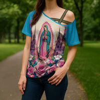 Our Lady of Guadalupe Cross Shoulder Shirt Virgin Mary of Mexico - Wonder Print Shop