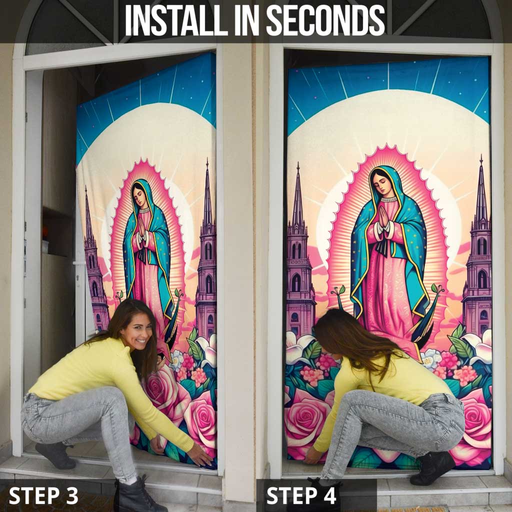 Our Lady of Guadalupe Door Cover Virgin Mary of Mexico - Wonder Print Shop