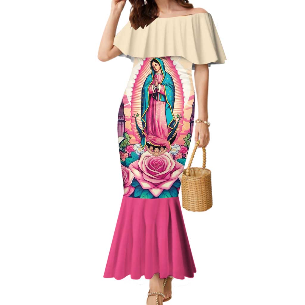 Our Lady of Guadalupe Family Matching Mermaid Dress and Hawaiian Shirt Virgin Mary of Mexico - Wonder Print Shop