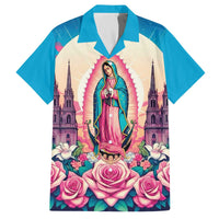 Our Lady of Guadalupe Family Matching Off The Shoulder Long Sleeve Dress and Hawaiian Shirt Virgin Mary of Mexico - Wonder Print Shop