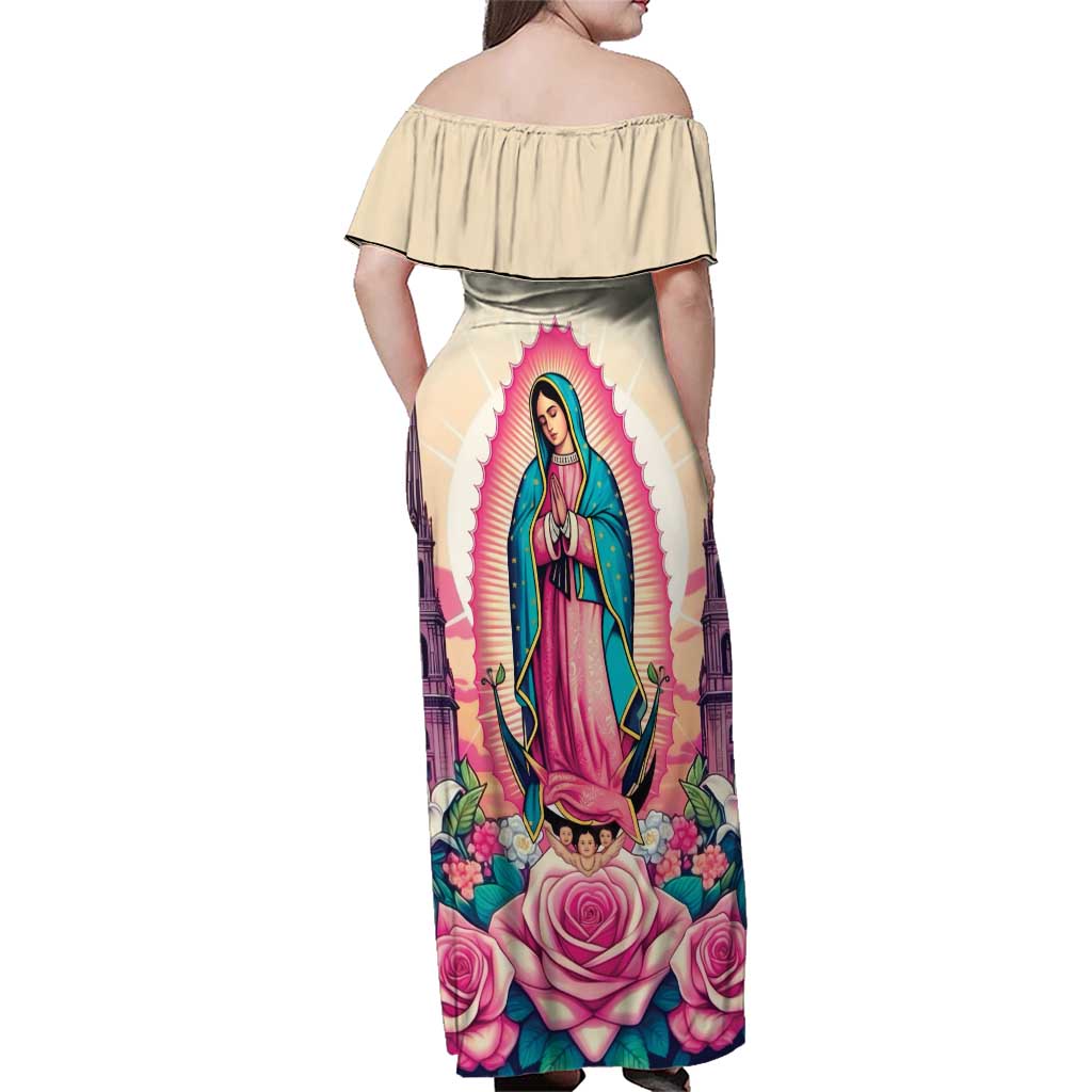 Our Lady of Guadalupe Family Matching Off Shoulder Maxi Dress and Hawaiian Shirt Virgin Mary of Mexico - undefined