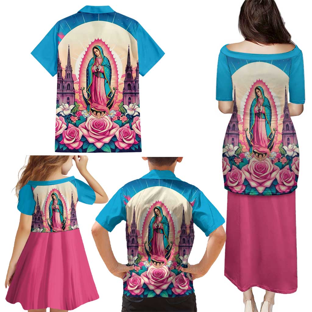 Our Lady of Guadalupe Family Matching Puletasi and Hawaiian Shirt Virgin Mary of Mexico - Wonder Print Shop