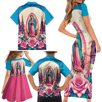 Our Lady of Guadalupe Family Matching Short Sleeve Bodycon Dress and Hawaiian Shirt Virgin Mary of Mexico - Wonder Print Shop