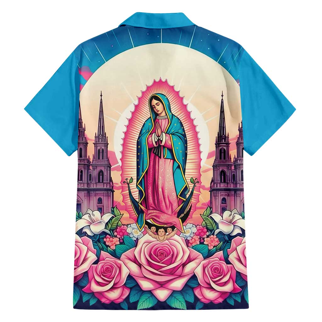 Our Lady of Guadalupe Family Matching Summer Maxi Dress and Hawaiian Shirt Virgin Mary of Mexico - Wonder Print Shop