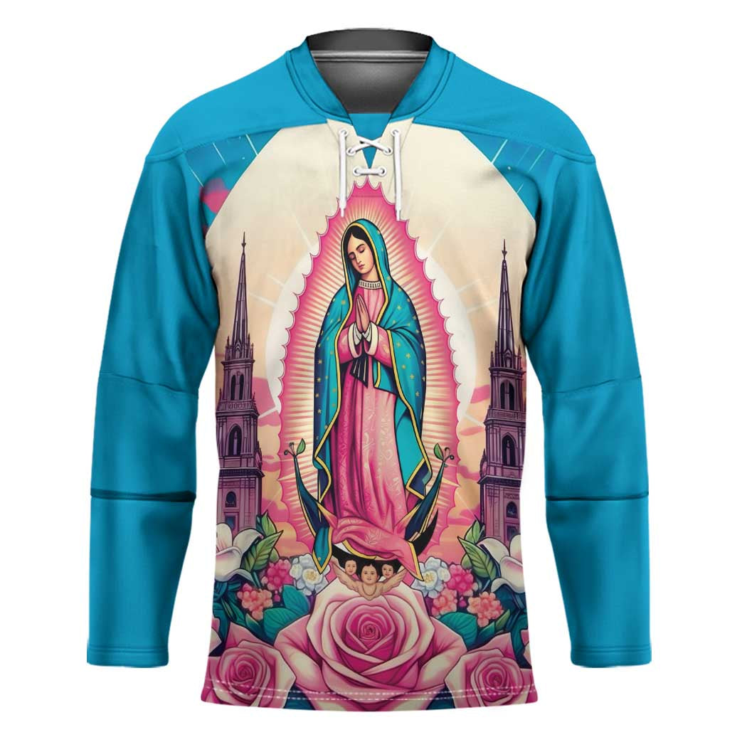 Our Lady of Guadalupe Hockey Jersey Virgin Mary of Mexico - Wonder Print Shop
