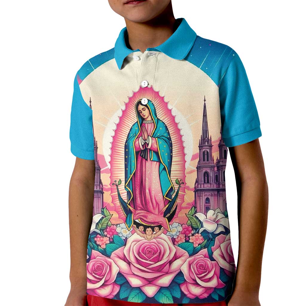 Our Lady of Guadalupe Kid Polo Shirt Virgin Mary of Mexico - Wonder Print Shop