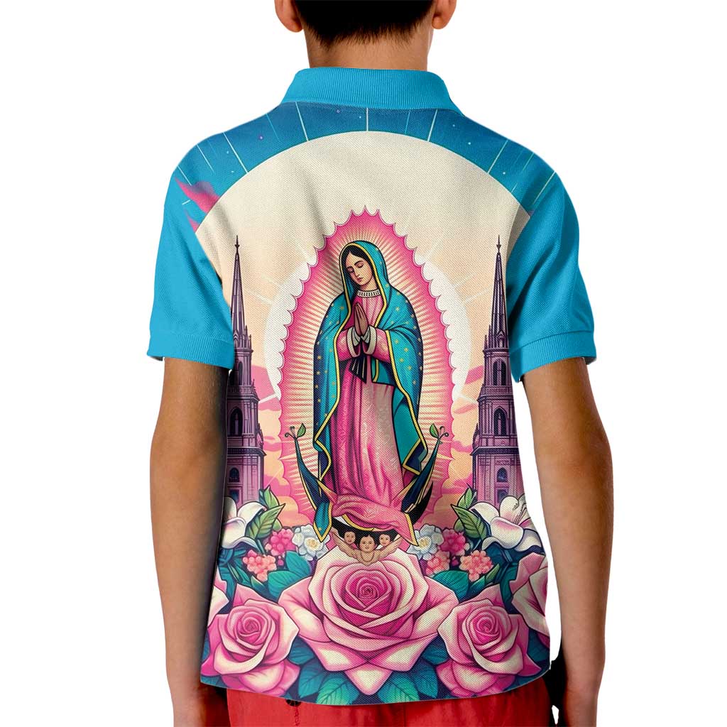 Our Lady of Guadalupe Kid Polo Shirt Virgin Mary of Mexico - Wonder Print Shop