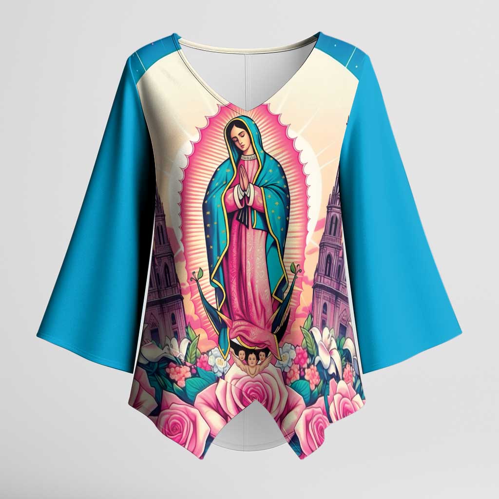 Our Lady of Guadalupe Kimono Sleeve Blouse Virgin Mary of Mexico - Wonder Print Shop