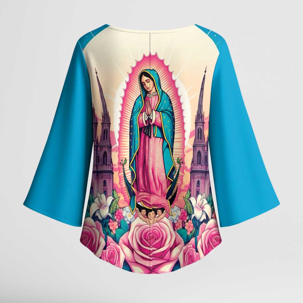 Our Lady of Guadalupe Kimono Sleeve Blouse Virgin Mary of Mexico - Wonder Print Shop