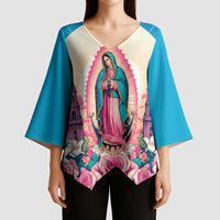 Our Lady of Guadalupe Kimono Sleeve Blouse Virgin Mary of Mexico - Wonder Print Shop