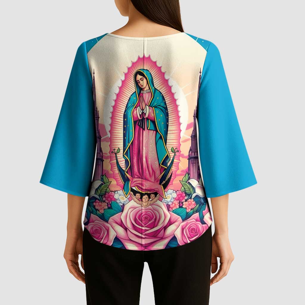 Our Lady of Guadalupe Kimono Sleeve Blouse Virgin Mary of Mexico - Wonder Print Shop