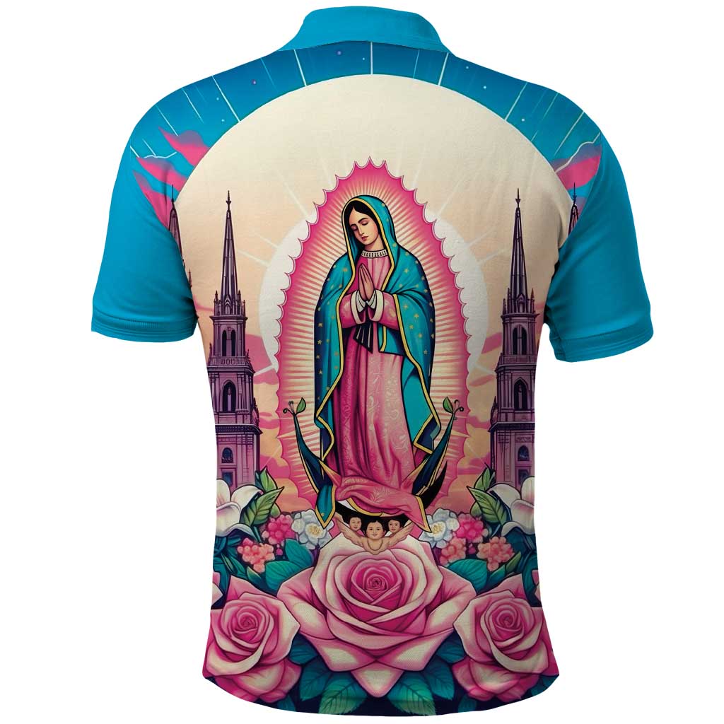 Our Lady of Guadalupe Polo Shirt Virgin Mary of Mexico - Wonder Print Shop