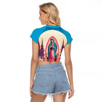 Our Lady of Guadalupe Raglan Cropped T Shirt Virgin Mary of Mexico - Wonder Print Shop