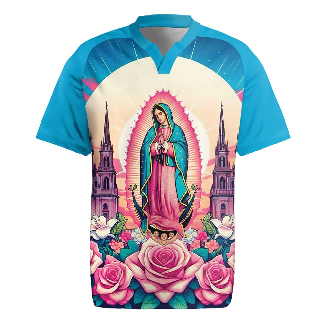 Our Lady of Guadalupe Rugby Jersey Virgin Mary of Mexico - Wonder Print Shop