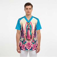 Our Lady of Guadalupe Scrub Top Virgin Mary of Mexico - Wonder Print Shop
