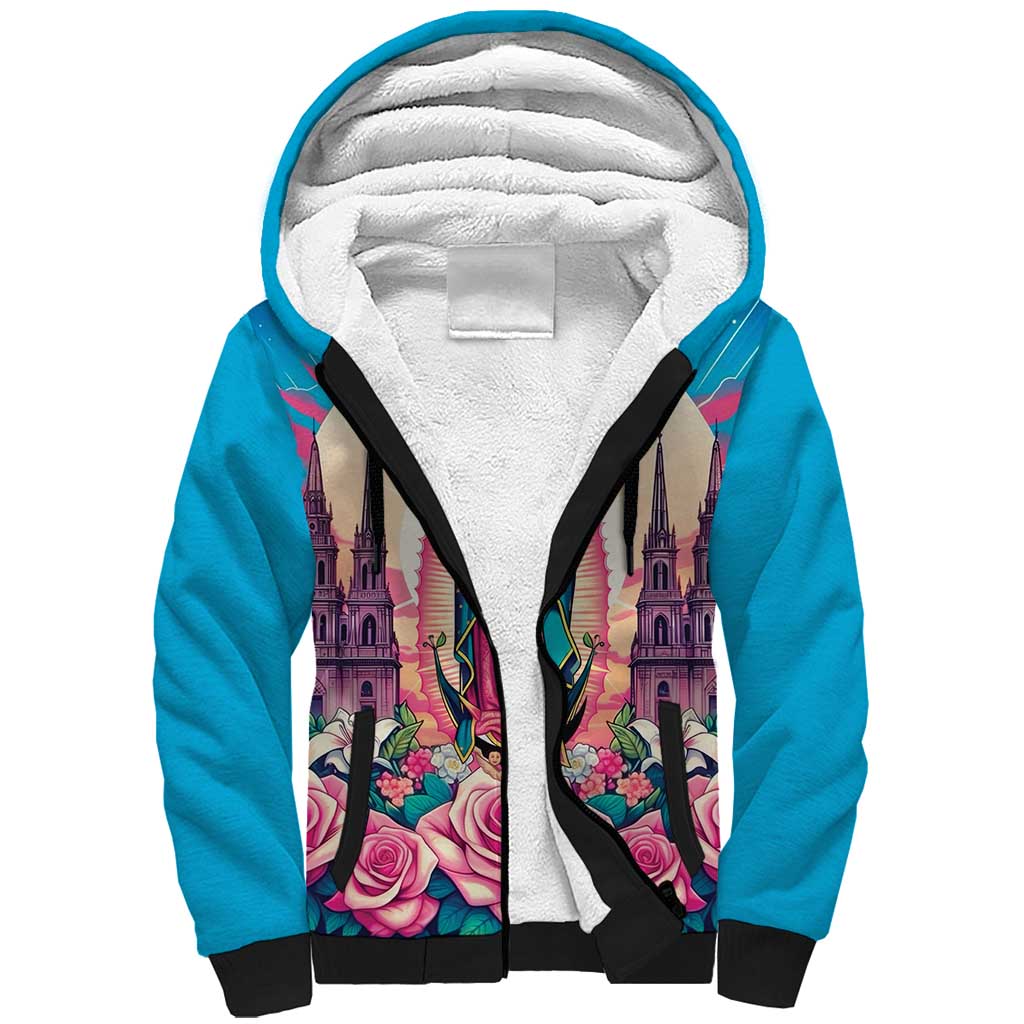 Our Lady of Guadalupe Sherpa Hoodie Virgin Mary of Mexico - Wonder Print Shop