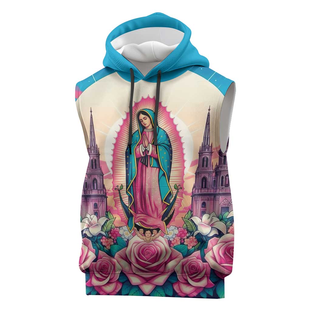 Our Lady of Guadalupe Sleeveless Hoodie Virgin Mary of Mexico - Wonder Print Shop