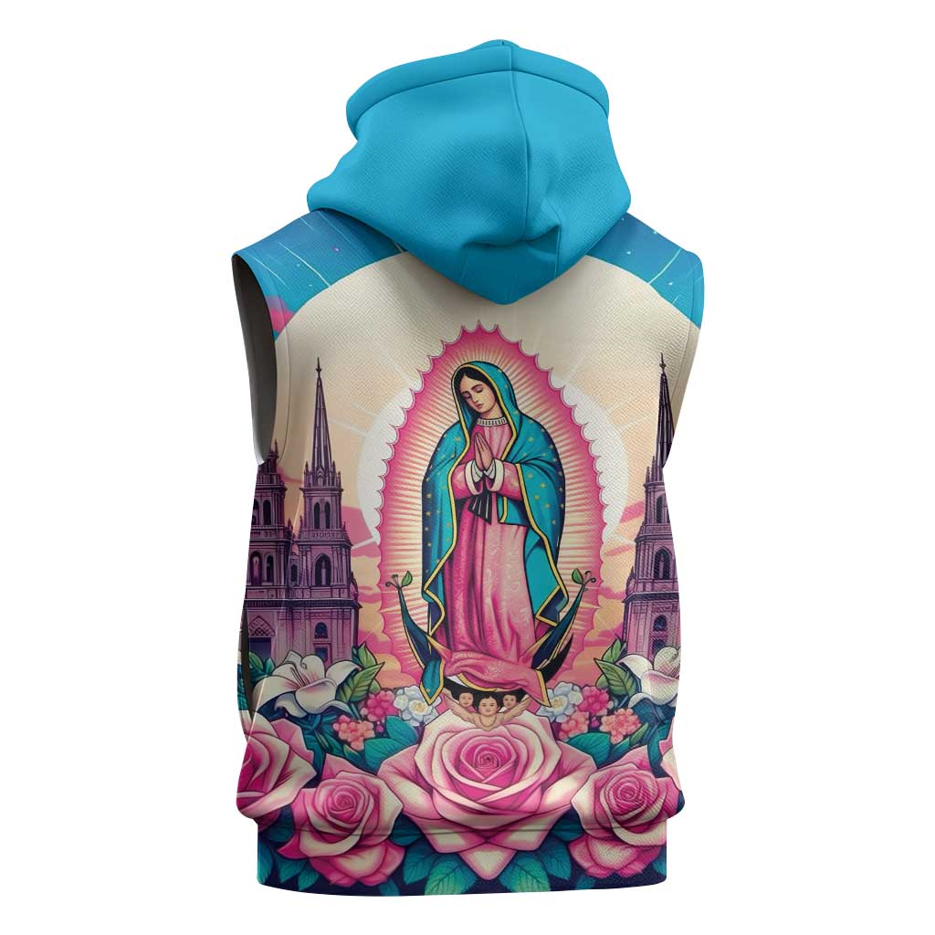 Our Lady of Guadalupe Sleeveless Hoodie Virgin Mary of Mexico - Wonder Print Shop