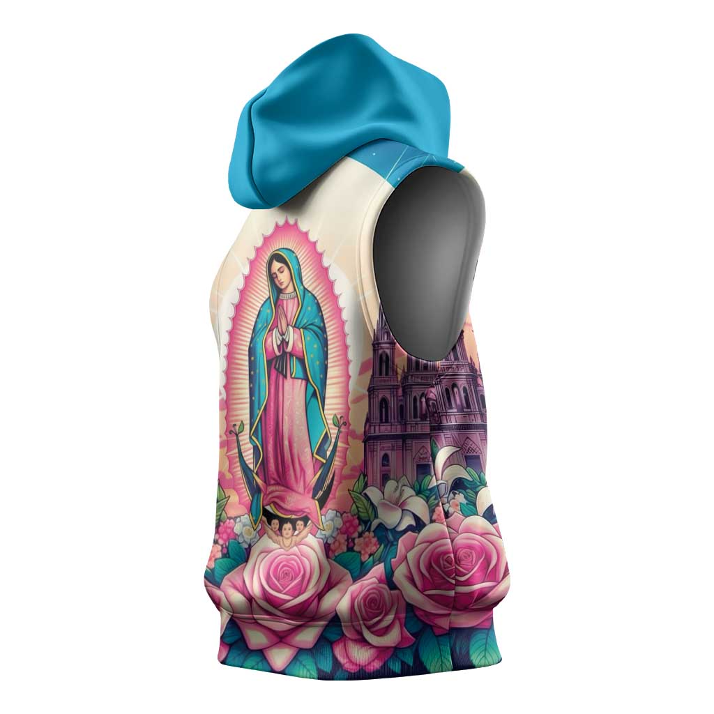 Our Lady of Guadalupe Sleeveless Hoodie Virgin Mary of Mexico - Wonder Print Shop