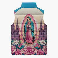 Our Lady of Guadalupe Sleeveless Puffer Jacket Virgin Mary of Mexico - Wonder Print Shop