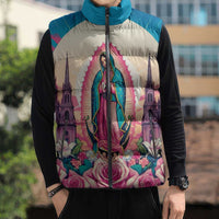 Our Lady of Guadalupe Sleeveless Puffer Jacket Virgin Mary of Mexico - Wonder Print Shop
