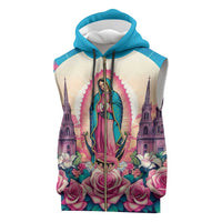 Our Lady of Guadalupe Sleeveless Zip Hoodie Virgin Mary of Mexico - Wonder Print Shop