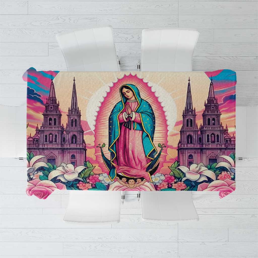 Our Lady of Guadalupe Tablecloth Virgin Mary of Mexico - Wonder Print Shop