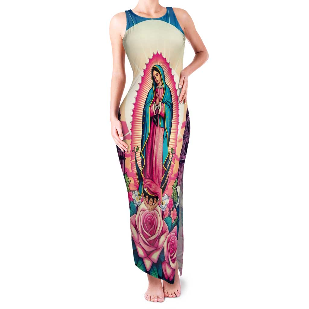 Our Lady of Guadalupe Tank Maxi Dress Virgin Mary of Mexico - Wonder Print Shop