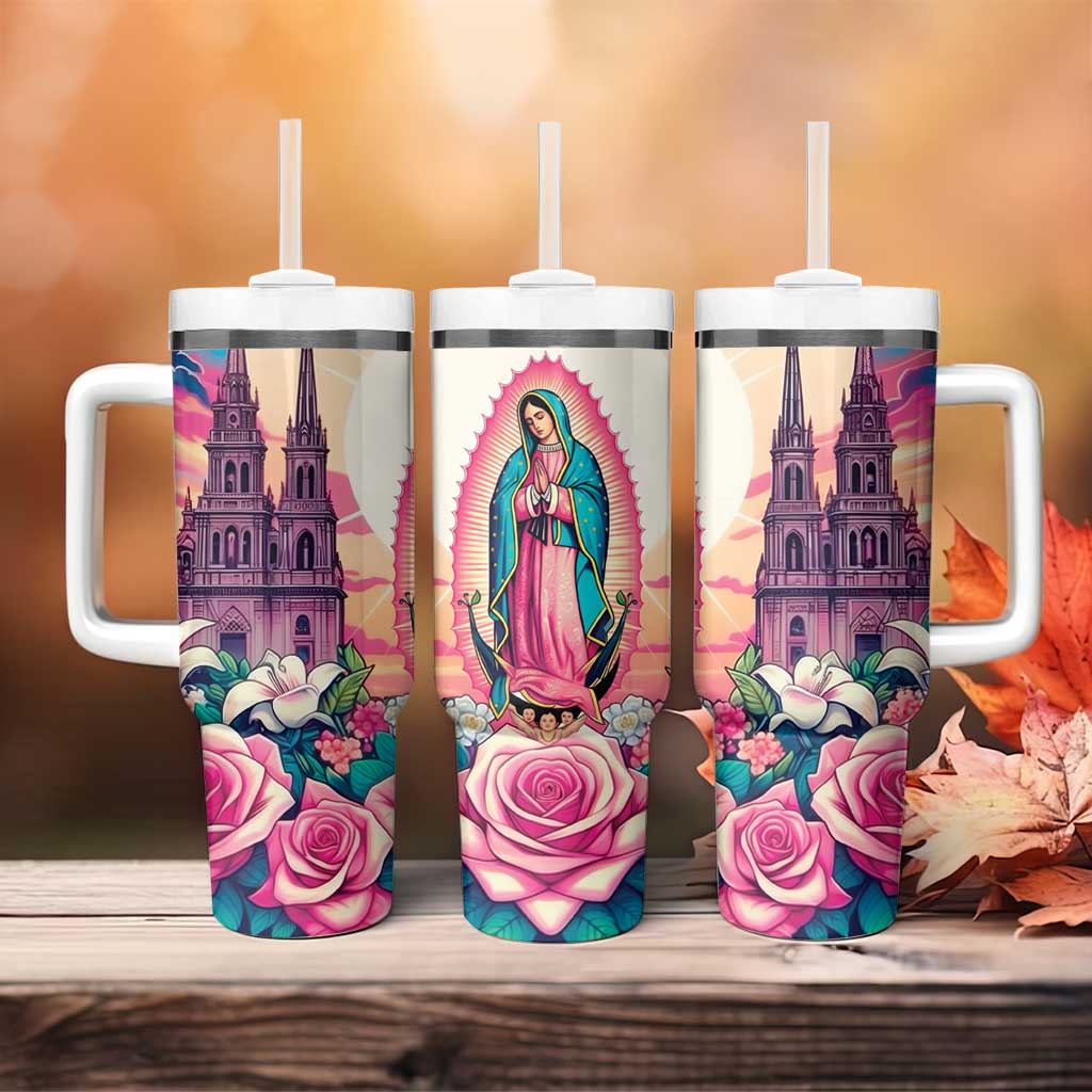 Our Lady of Guadalupe Tumbler With Handle Virgin Mary of Mexico - Wonder Print Shop